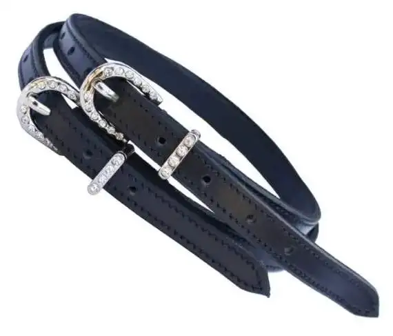 ENGLISH SPUR STRAPS MADE ON LEATHER OR PATENT WITH CRYSTAL FANCY BUCKLES AND KEEPERS
