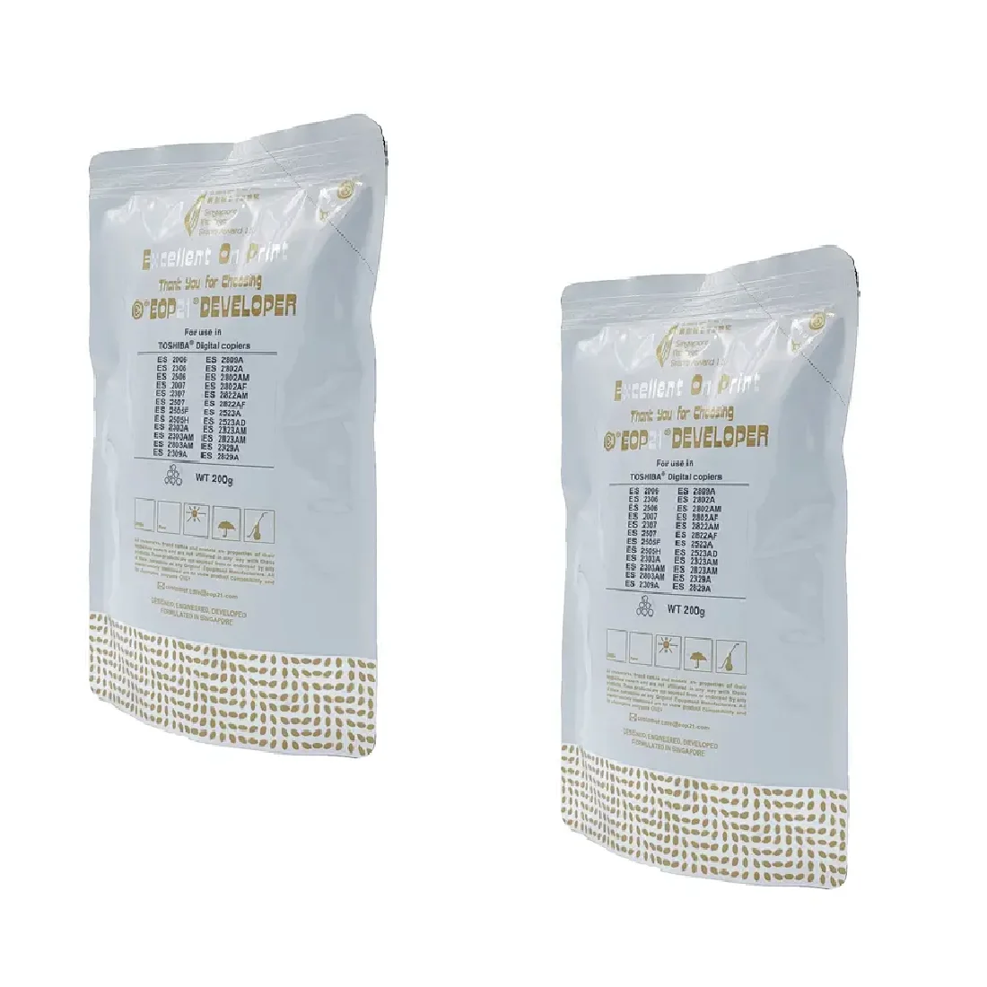 EOP21 Brand Copier Printer Refill Bag 200g 100% Compatible TOSHIBA E-STUDIO 2006/2309A/2802A/2323AM Black Developer Powder