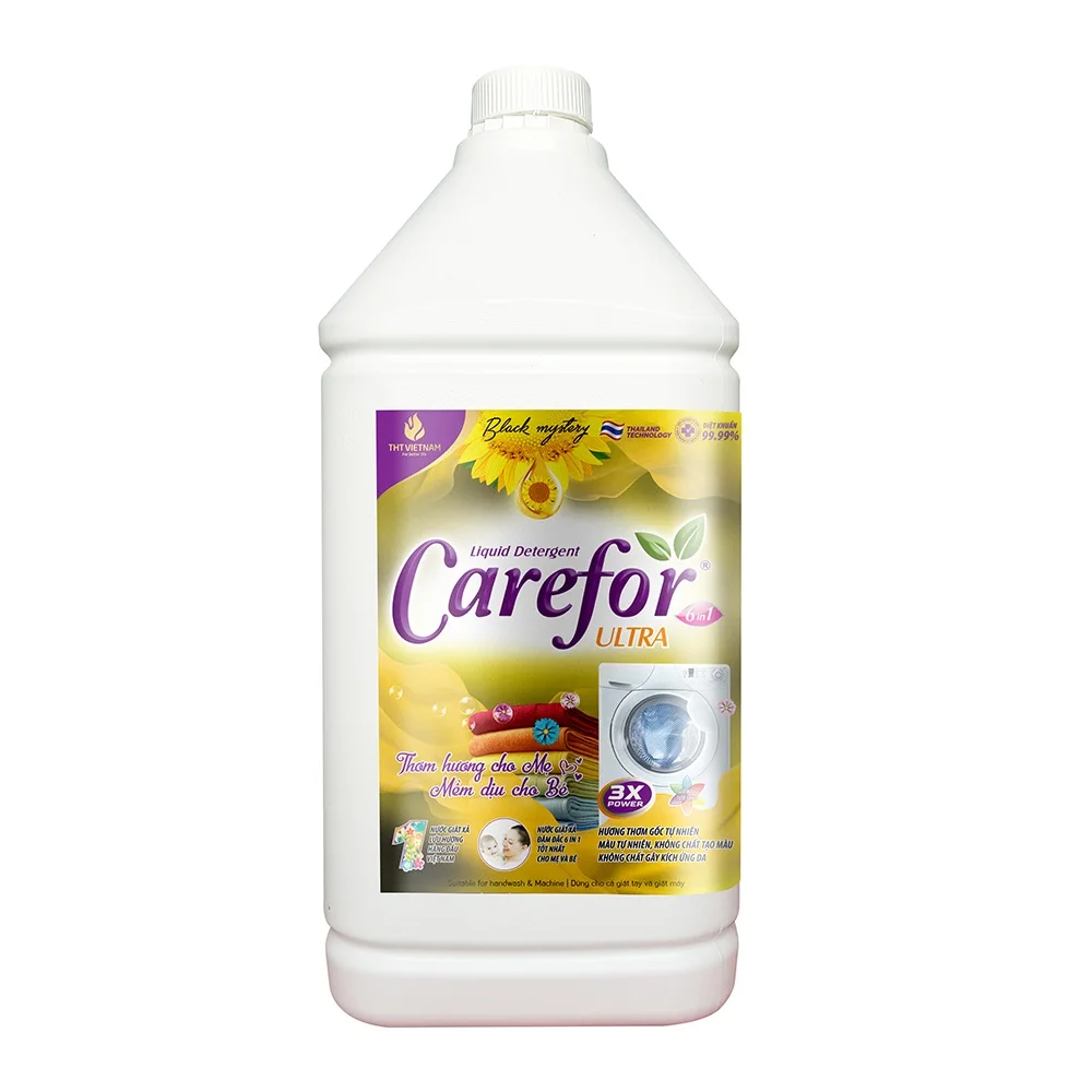 Detergent Laundry Combination Fabric Softening Powerful Surfactant Carefor Black Liquid Detergent 3500ml Vietnam