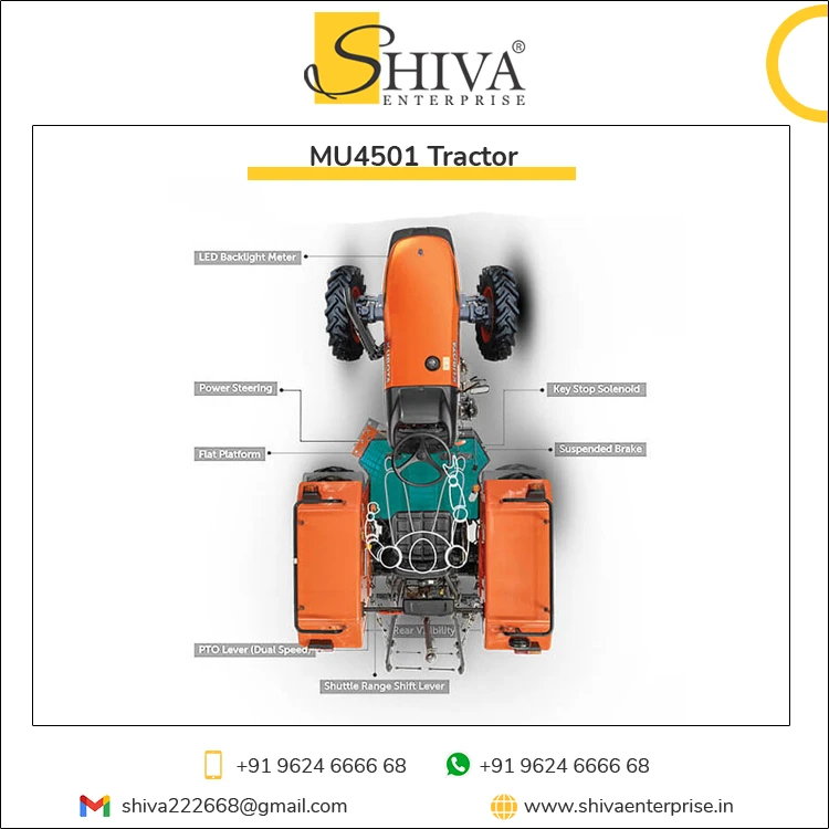 Kubota Fuel Efficient 4 Cylinder 6 Spline PTO 4wd / 2wd Engine MU4501 Agriculture Tractor at Lowest Price