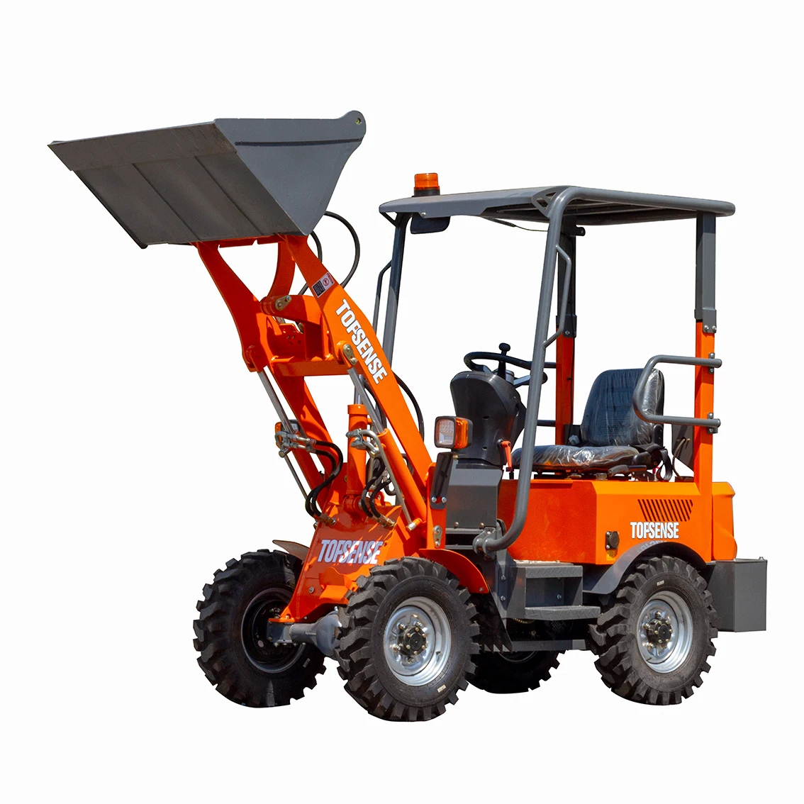 TSD604 4 wheel drive mini front end shovel snow bucket electrical loader 0.4ton battery small for sale