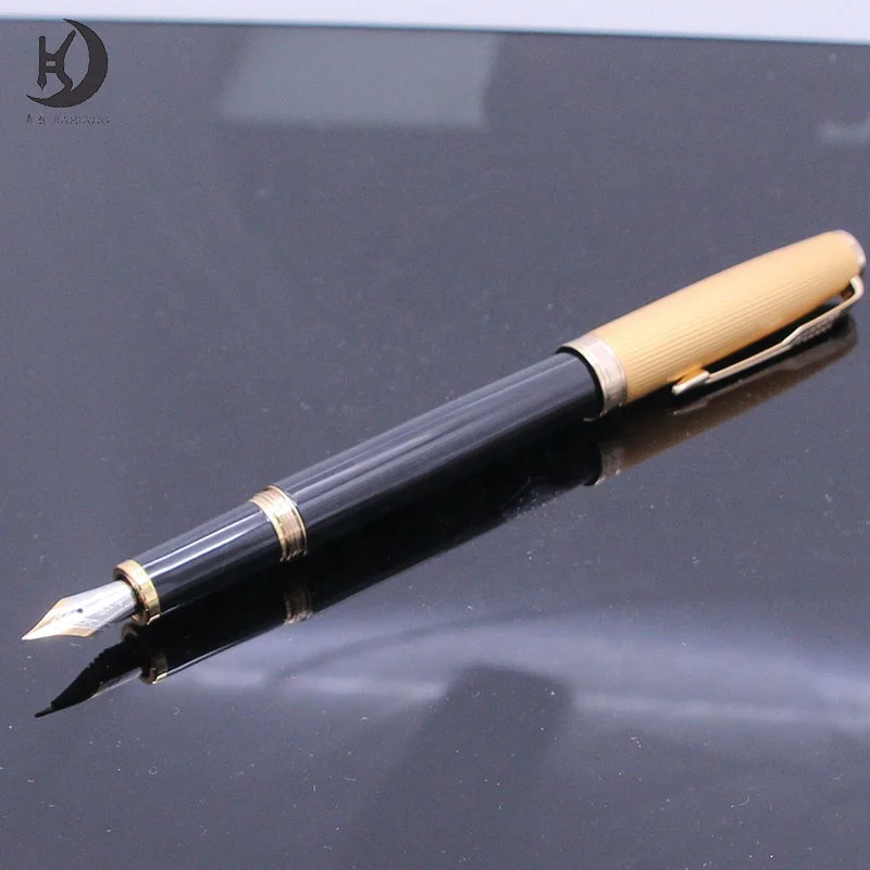 jinhao 85 Golden Arrow Clip Rosewood Walnut Screw Off Cap Extra Fine Nib Metal Fountain Pen With Ink Converter