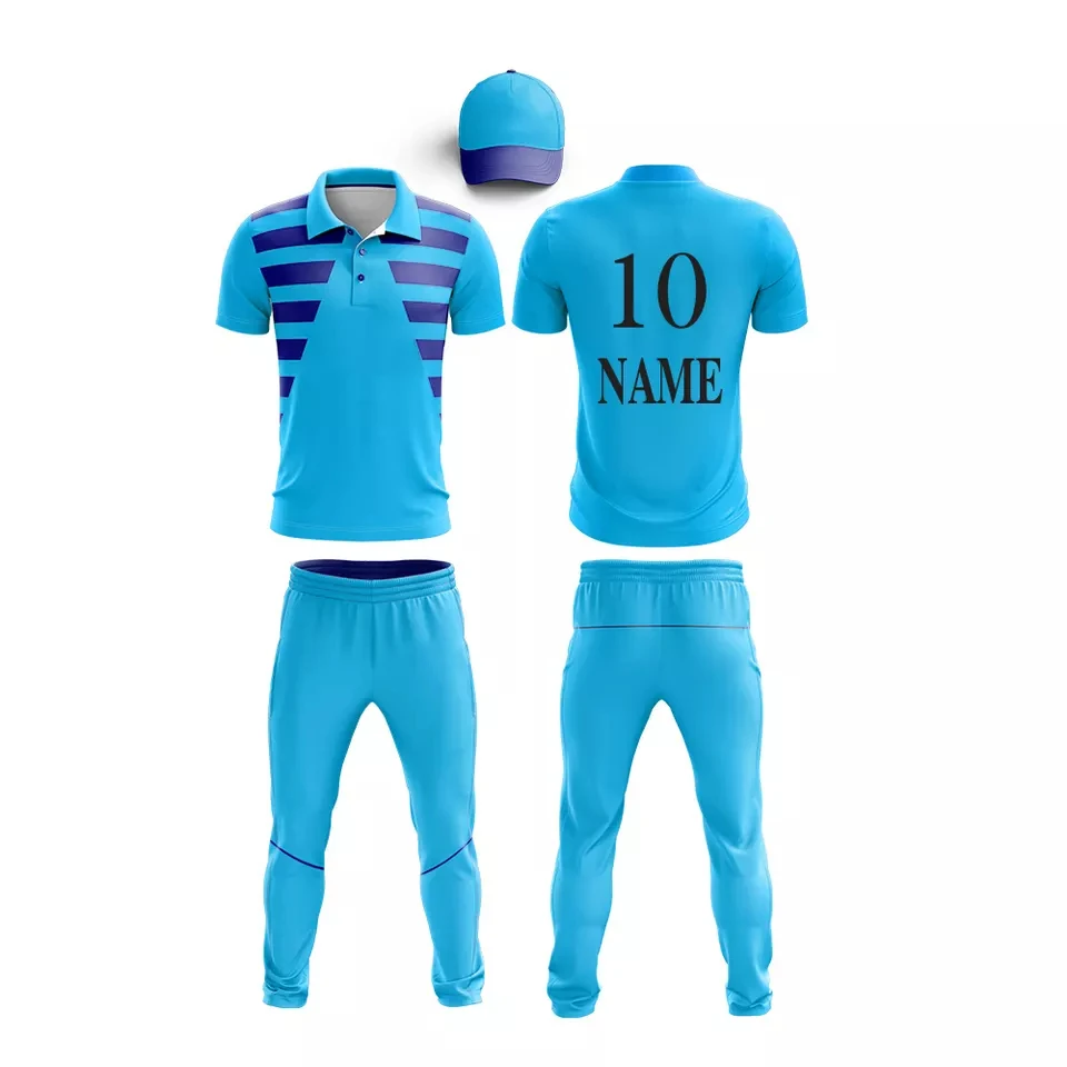 Custom Logo Cricket Jersey Design High Quality T Shirt And Trouser Cricket Set Cricket Uniform  Jersey Design