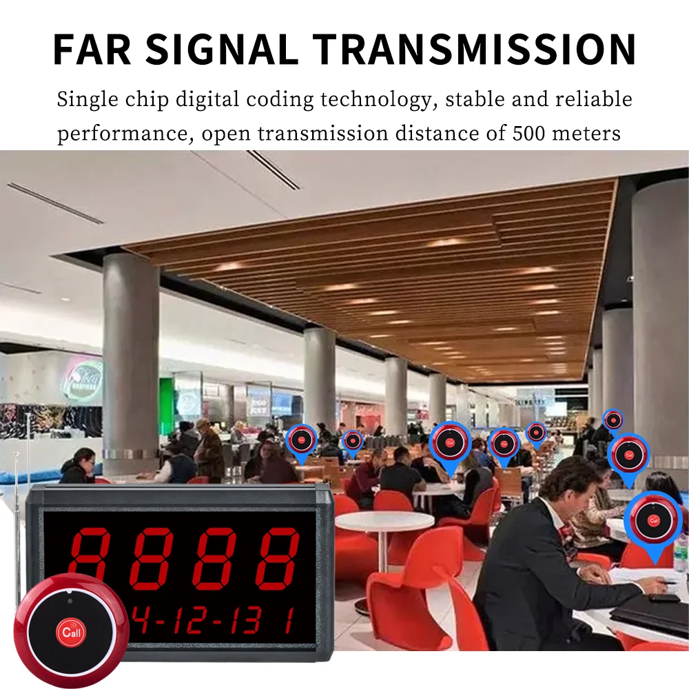 Best Selling Restaurant Pager Buzzer Wireless Calling System Pager Call Button Receiver