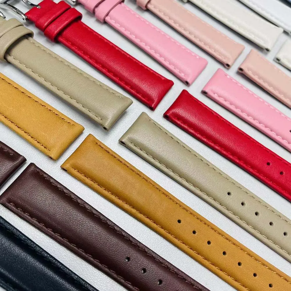 Factory Top Quality ODM Navy Universal 10Mm Italian Leather Replacement Watch Strap Italian nappa For Classic Watch