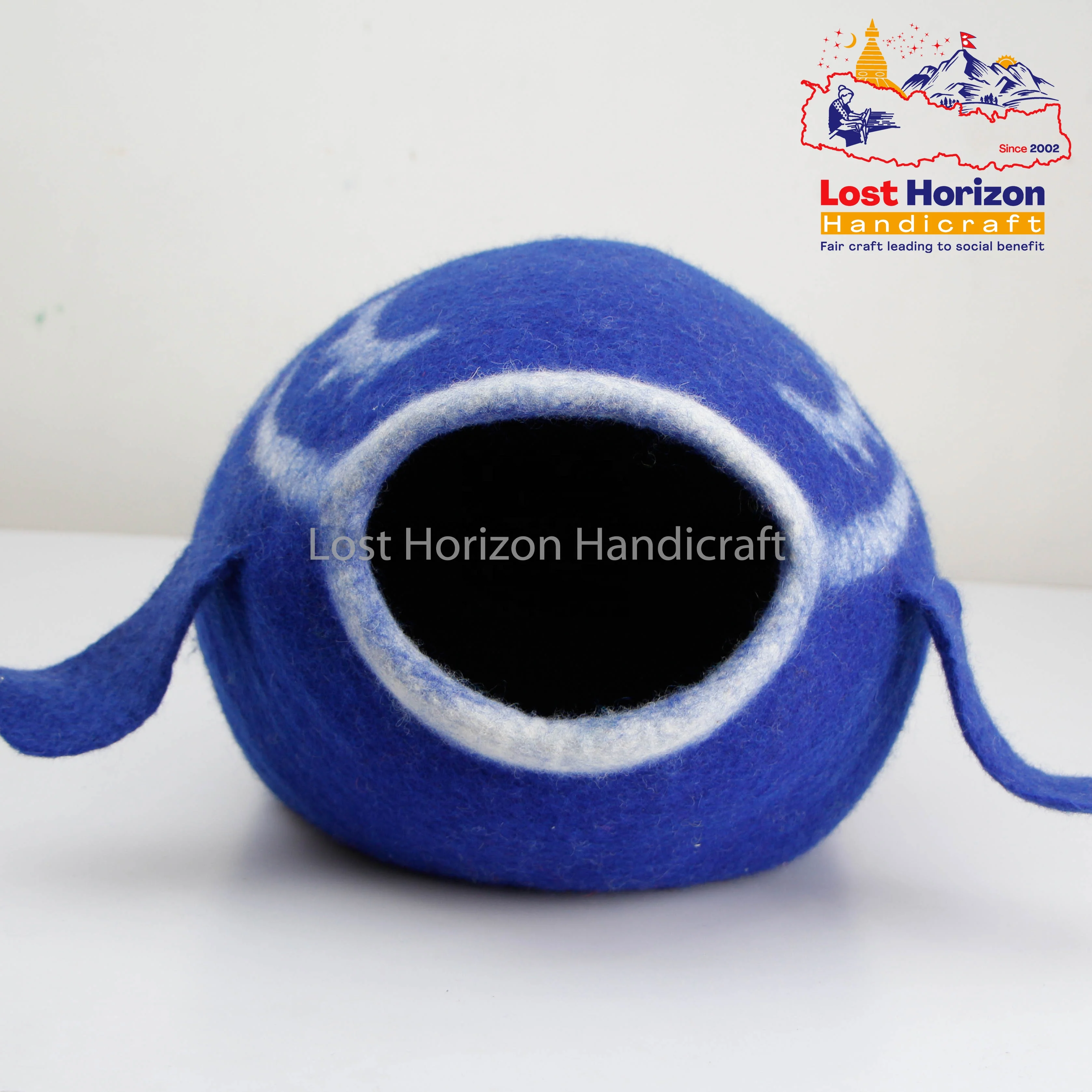 Premium Felt Handmade Wool Cat Cave Bed Ethically Crafted in Nepal Top Quality New Zealand Wool Non Allergic Non-Toxic