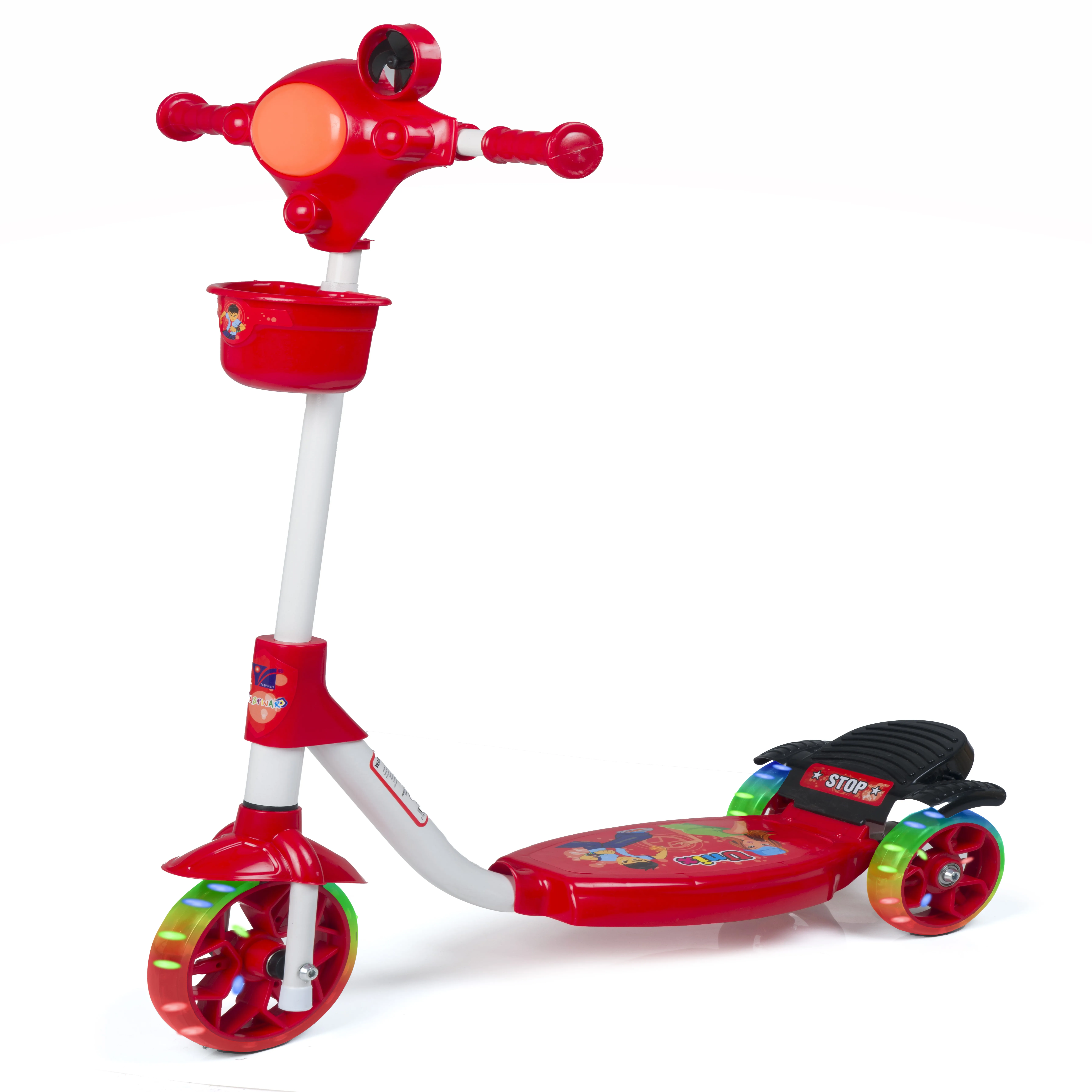 High Quality Wholesale PU 3 Silicone LED Light Wheels Children Scooter For Baby Kids Cheap Kick Scooter Foot Brake Adjustable