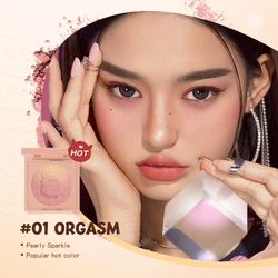O.TWO.O Custom logo 6 Colors High Pigment Face Blusher Makeup Cream Multiple Uses for Cheek Lips Eyes Blush powder palette