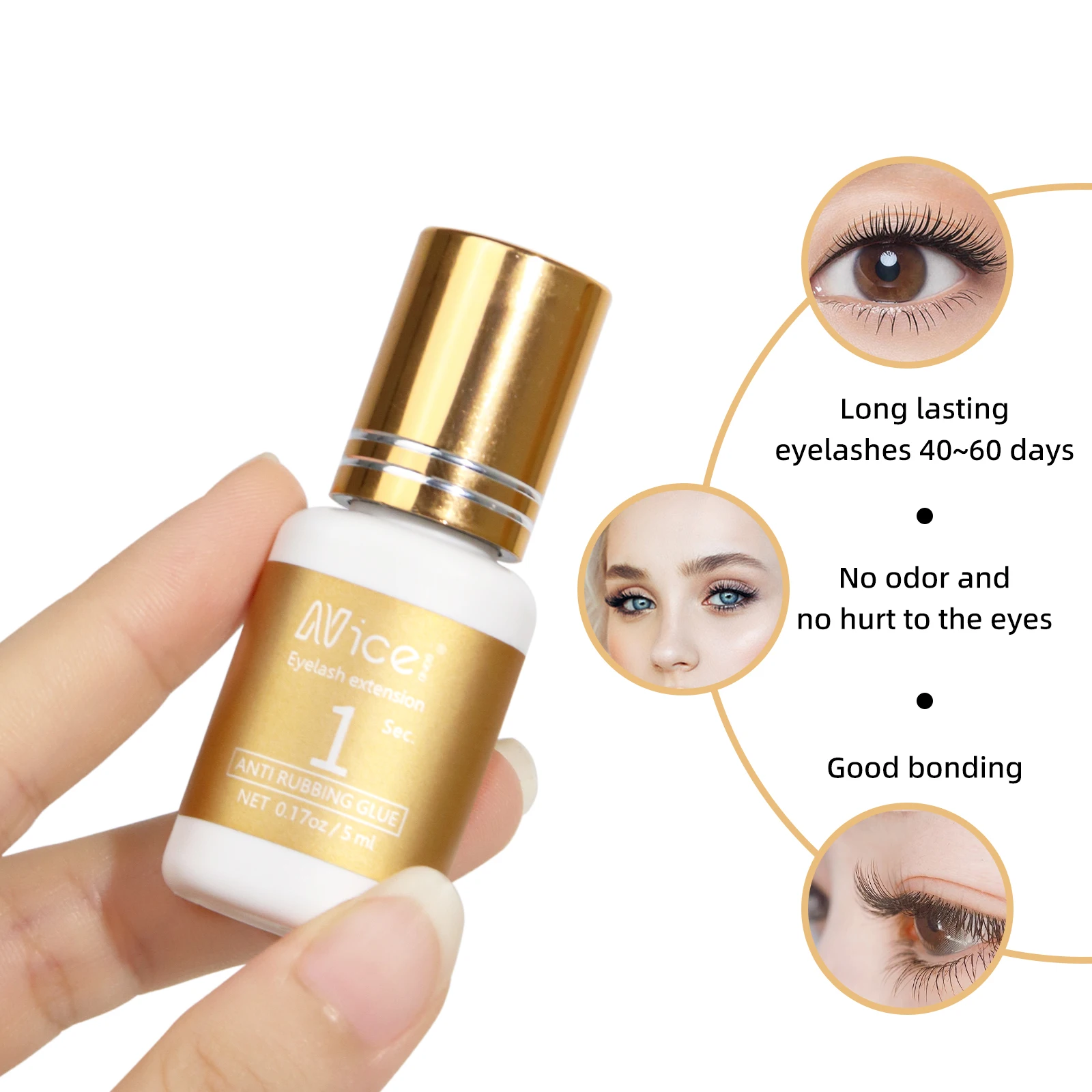 Wholesale 0.5-1 Sec Drying Time Professional Use Only Black Adhesive Extra Strong Eyelash Extension Glue