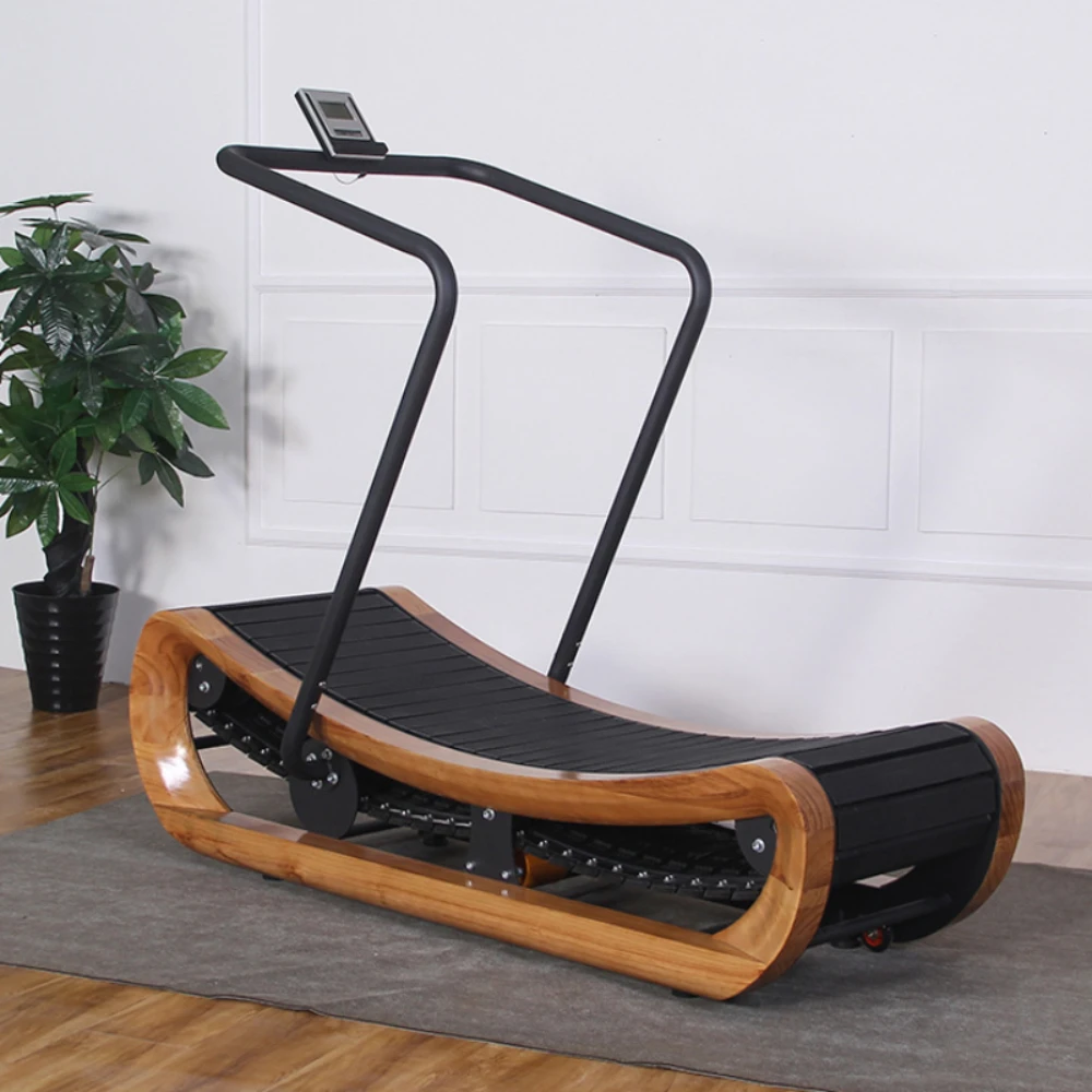 gym commercial air running wooden curved unpowered treadmill