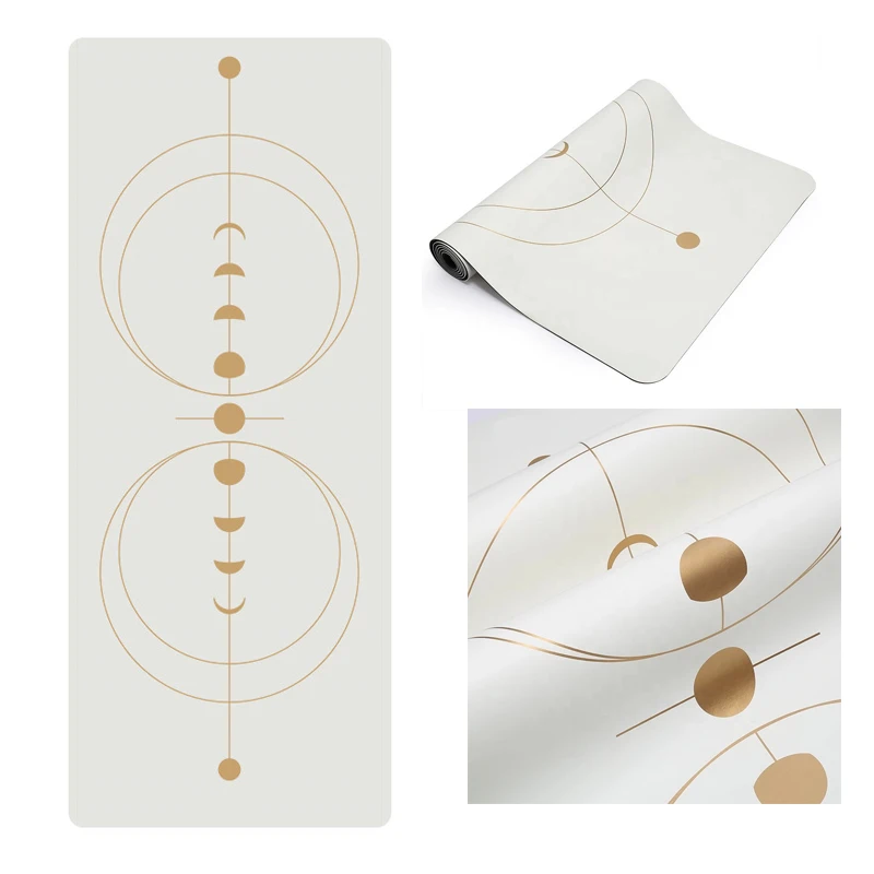Frost White Beige Special Nude Curve Arch Oval Shape Sticky Non Slip Custom Eco Vegan Pu Rubber Yoga Mat
