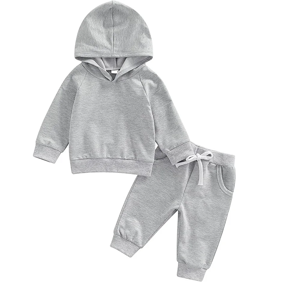 High Quality Organic Cotton Long Sleeve Hoodie & Pant Set Infant New Born Baby Clothes 3 To 6 Months Baby Boy Rompers Set