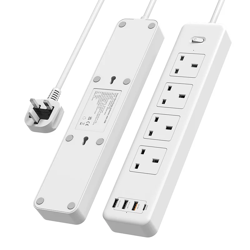 32W Fast Charger USB Cable Port Power Strip Extension Multi Port Wall Charger Power Plugs & Sockets