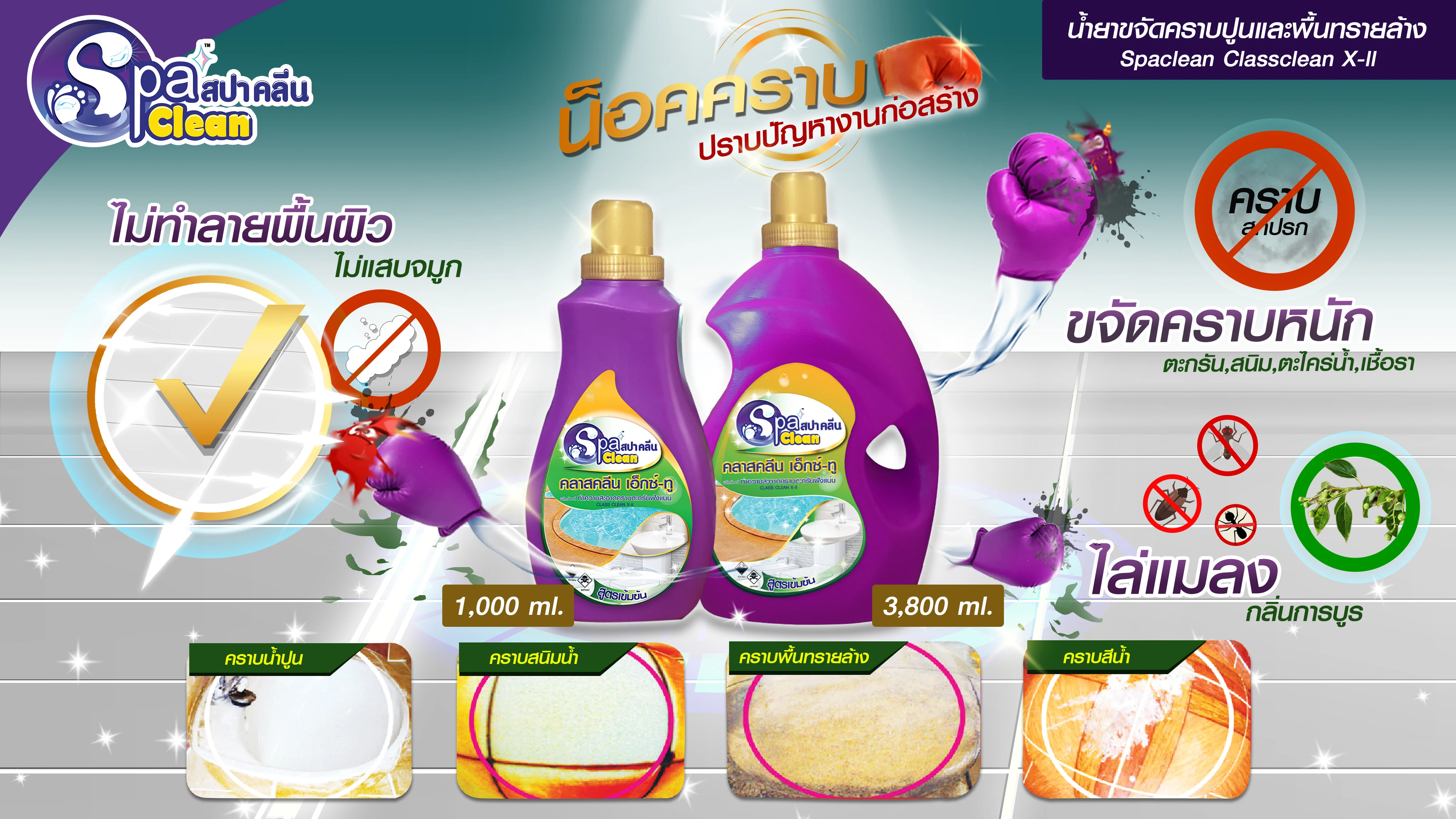 Class Clean X II Liquid Detergent Water Stains Mortar Rust Scale Water Color Stains-for Cleaning Bathrooms Flooring Disposable