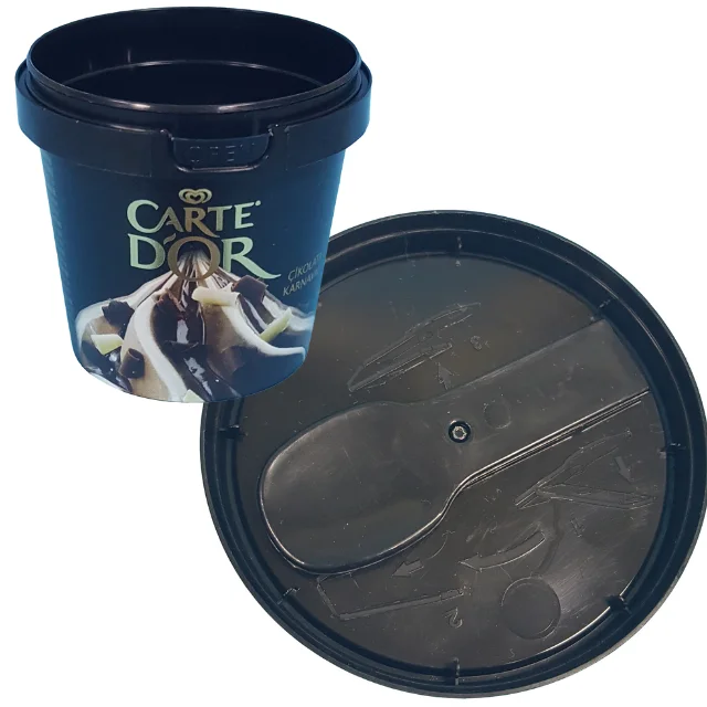 Чашка для мороженого с крышкой и ложкой 4 унции 125 мл