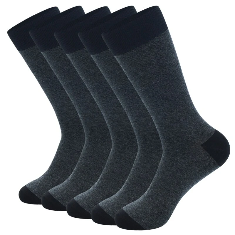 New Premium Quality 5 Pairs Large Size Fashion Business Men Dress Socks High Quality Stripe Black Pure Men Cotton Socks Size