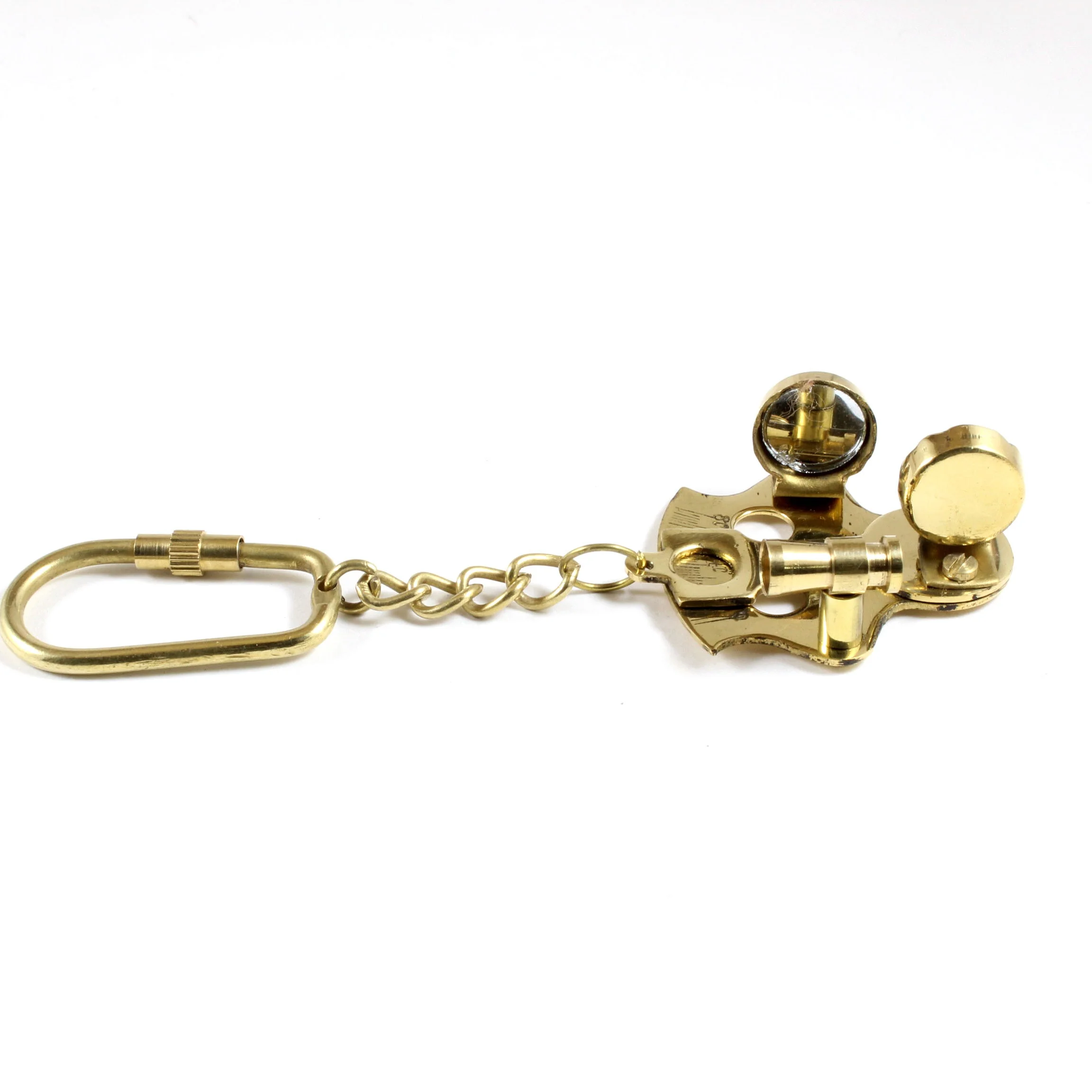 Brass Metal Mini Sextant Collectible Antique Style Finish Nautical Keychain Keyring