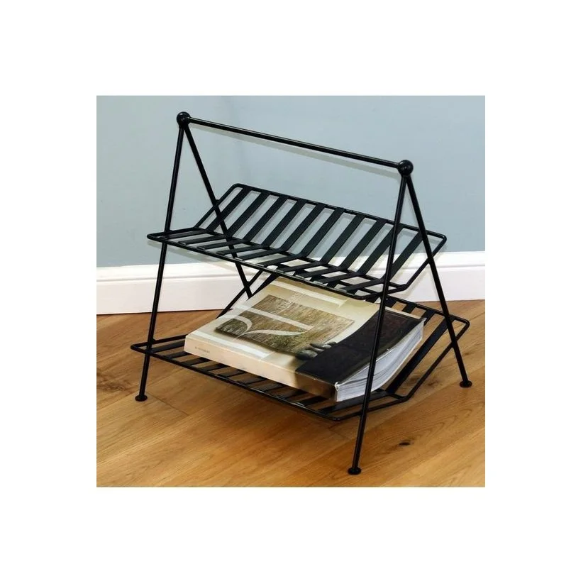 Classic Design Metal Free Standing Magazine Holder Document File Rack with Decorative Bag Shaped Design