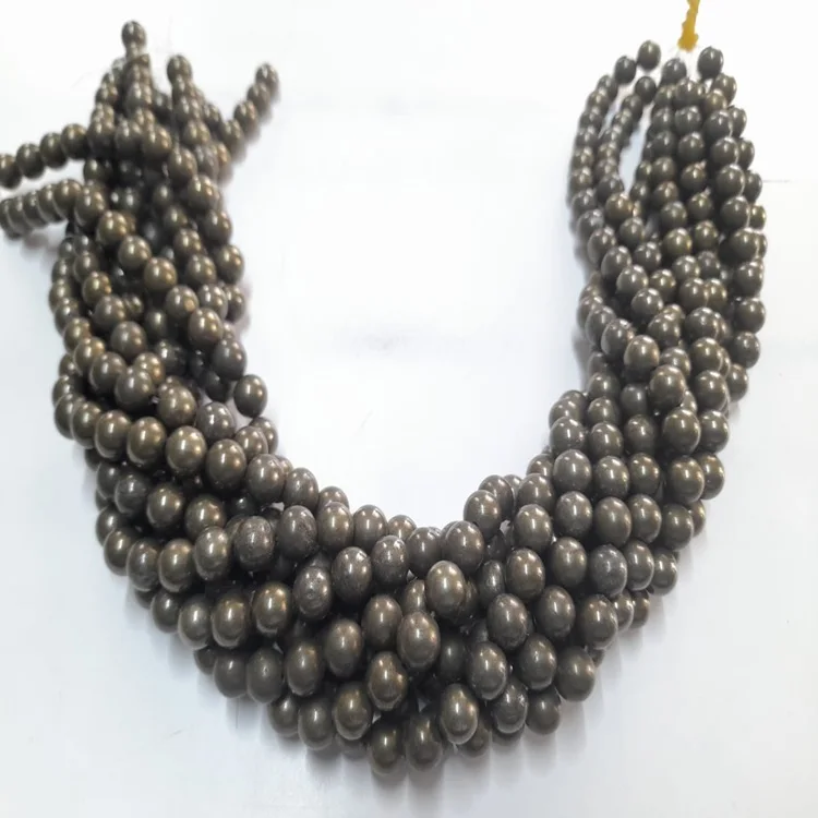 Natural gemstone Pyrite Crystal Stone 8 mm Loose Bead Strand Pyrite carving beads strands
