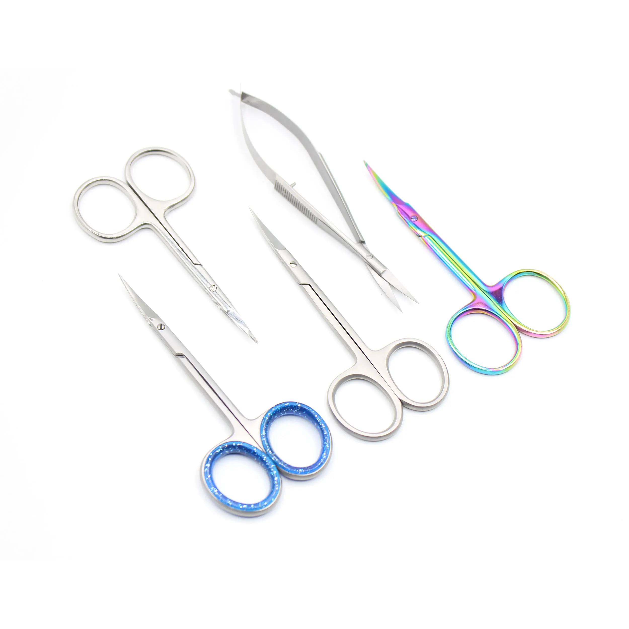 Colored Manicure Scissors Spring Action Russian Manicure Scissors/ Extra Sharp Fine Pointed Russian Cuticle Scissors