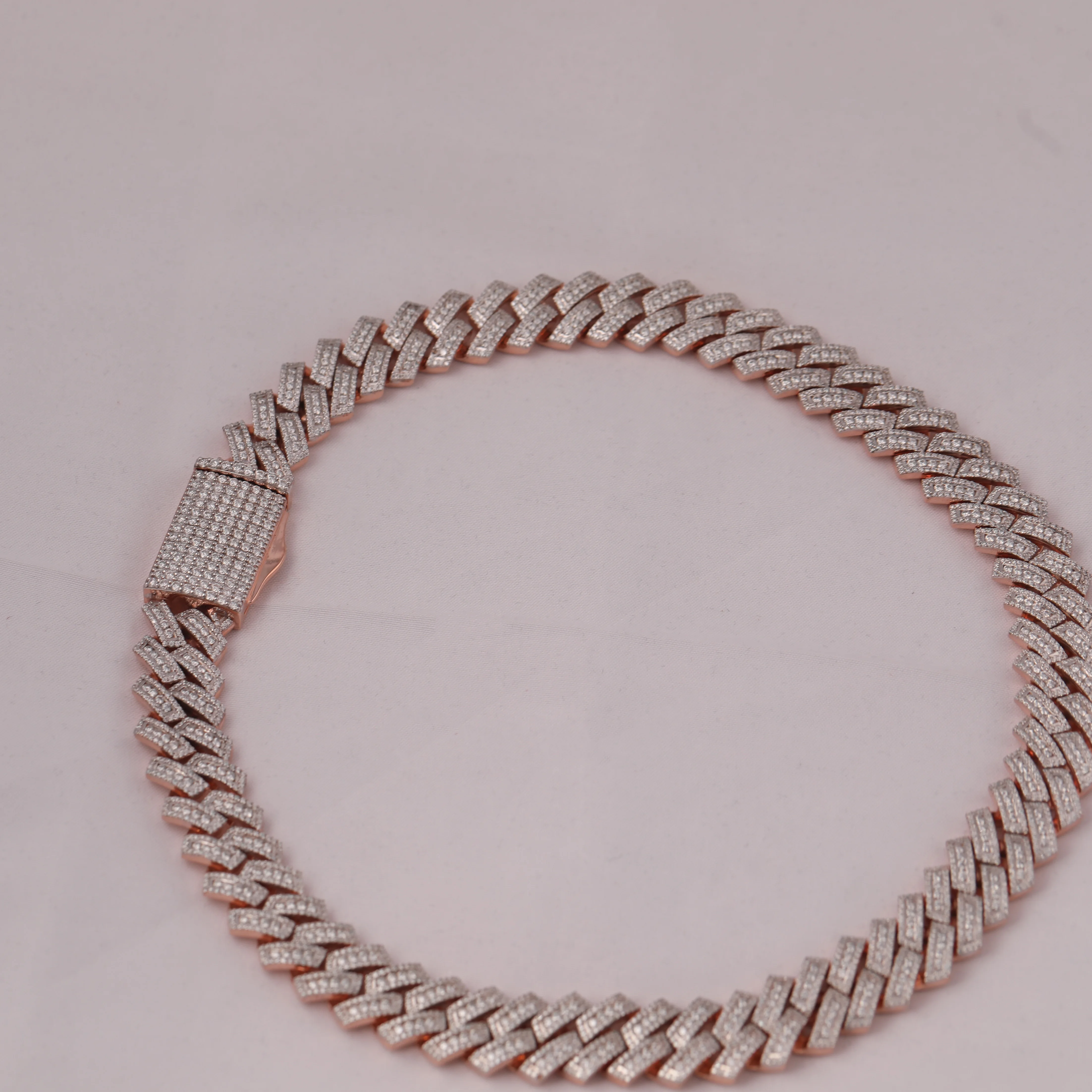 16MM 18INCH Hip Hop Moissanite Pave Setting Cuban TRENDY CUBAN CHAIN 925 Sterling silver Chain With Unique box Clasp At The Back