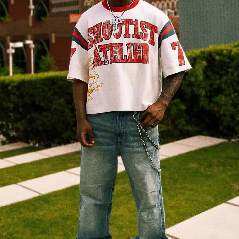 Hip Hop High Quality Good Selling Causal Wear Street Wear Oversize Patchwork Soft Touch Material Baggy Shirts Elegant Sports