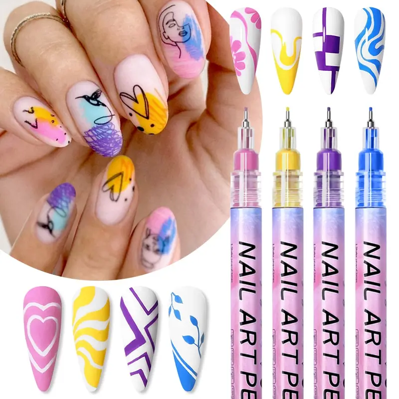 Waterproof Plastic Gel Pencil Painting Liner Brush White Marker Acrylic Pens Nail Art Drawing Graffiti Pen Supplies