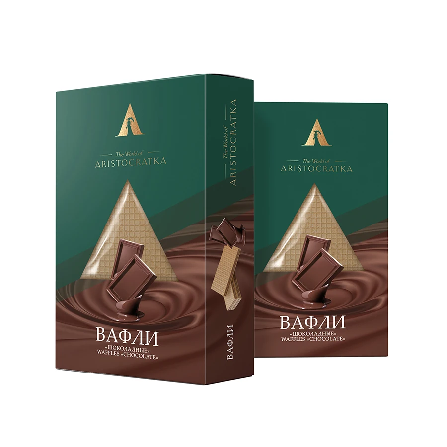 Natural Ingredients Chocolate Flavored Confectionery Wafer 300 g Natural Taste Pastry Chocolate Waffles For Food