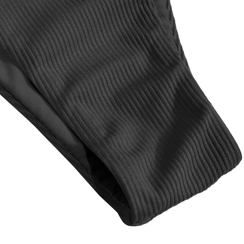 Two Pieces Bikini for Women Black Solid Color Full Simple Plain Bikinis Set for Women