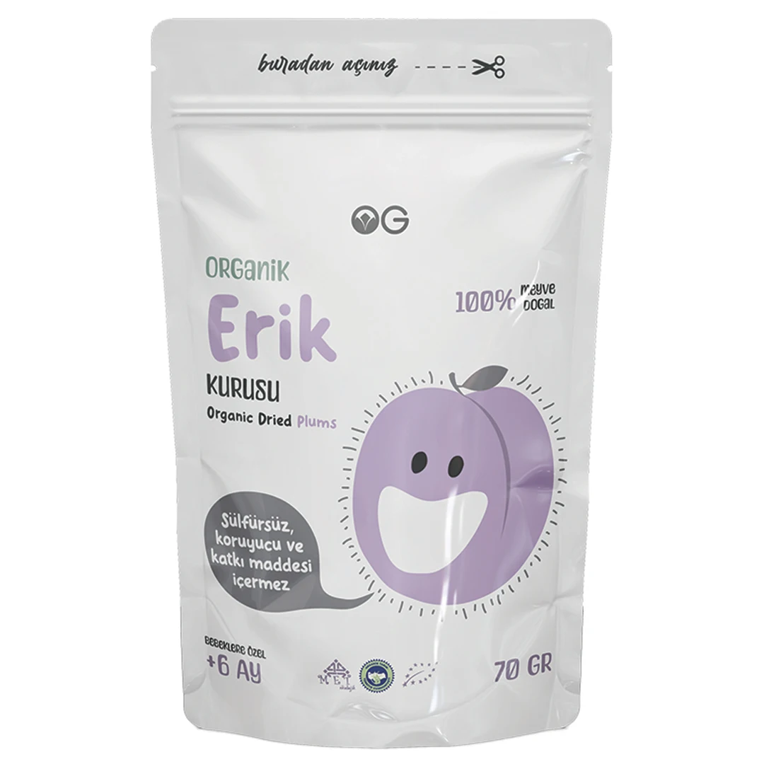 Premium Quality, Fresh, Nutrient-Rich, Non-GMO ORGANIC DRIED PLUMS 70 G - Perfect for Snacking & Baking, Naturally Sweet