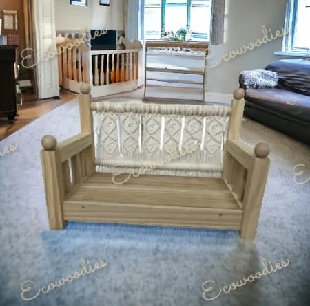 Classic Antique Handmade Natural Bamboo Newborn Photo Prop Solid Wood Home Arm Chair for Kids Studio Props