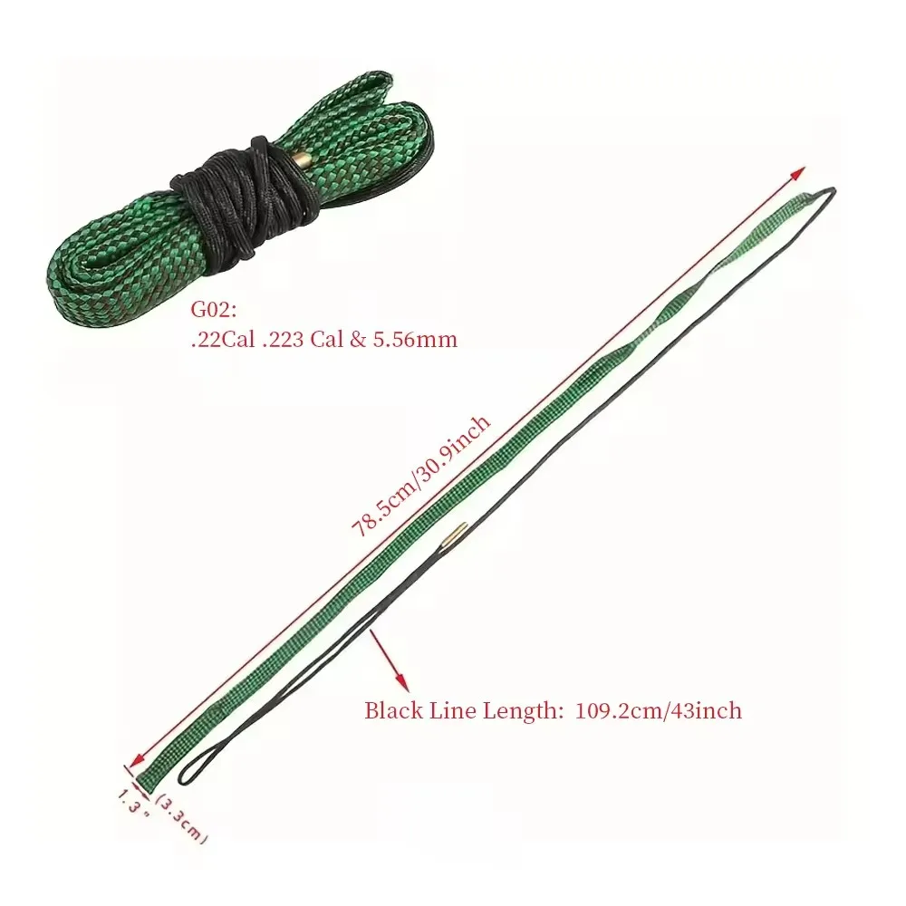Gun Bore Cleaning G01-G22 Multi-Size Gun Bore Cleaner Wire Brush Cleaning Tool Gun Snake Rope Brush