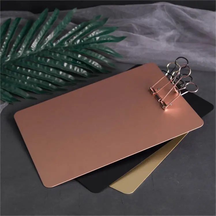 Wholesale creative multi-functional drawing and writing smooth file pad clip A4 aluminum alloy writing pad clip