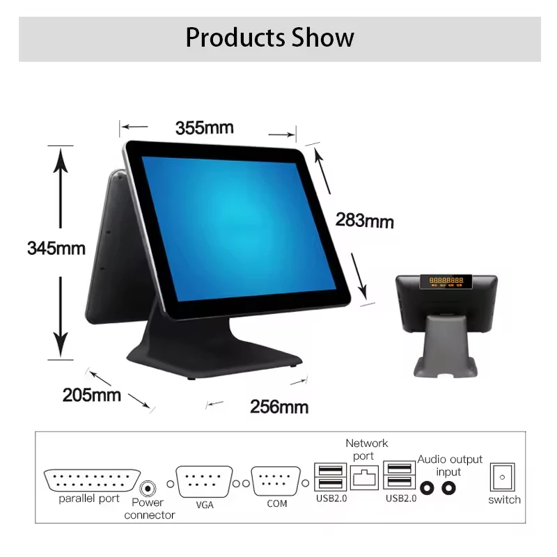 POS-система 15 дюймов сенсорный Все-в-одном ПК Windows 10 Pro один экран Intel i5 POS система все-в-одном машина