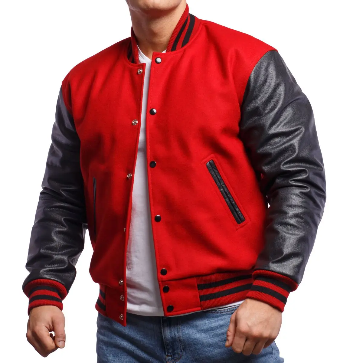 Plus Size Men Versity College Jackets Wholesale Blank Varsity Jacket Custom Logo Plain Letterman Baseball Jacket for Men 2022