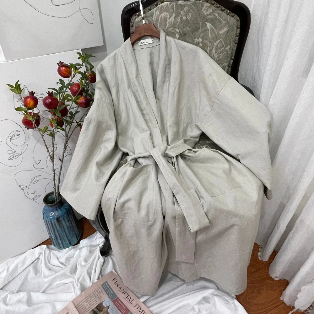 Kimono Linen Cotton  Lounge wear Sleepwear Spa Kimono women High quality form Vietnam Manufacturer