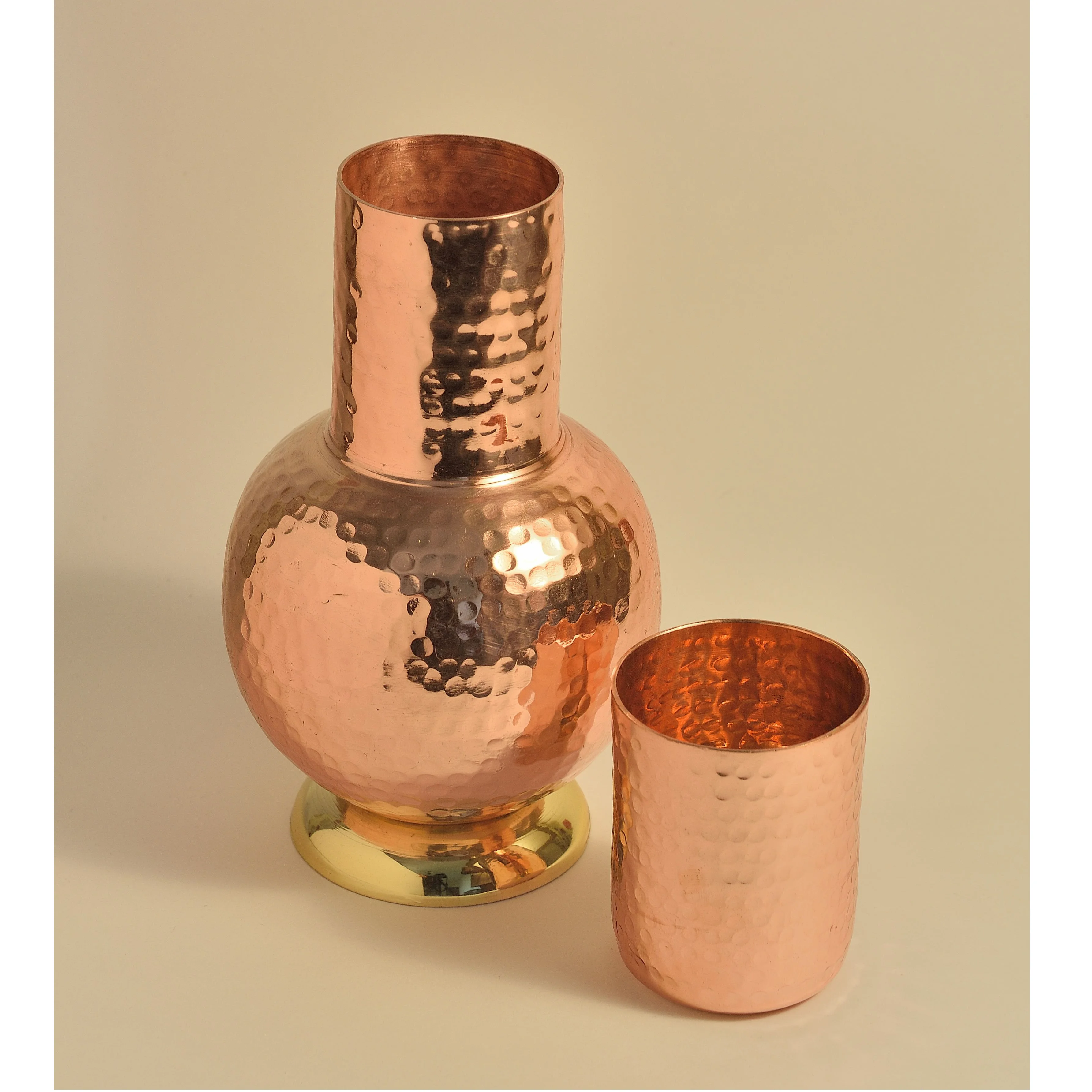 Handmade Copper Water Pitcher Pure Copper Jug for Drinking Water Antique-Looking Authentic Traditional Hammered Copper In India
