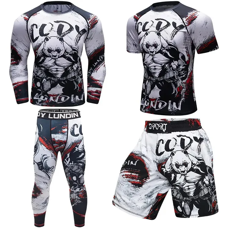 Cody Lundin 4 Piece Set Jiu Jitsu Rashguards MMA Shorts Grappling Spats