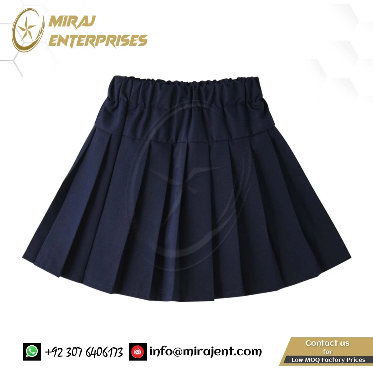 2019 Summer Autumn Elastic Waist Flared Teenage Mini Skirts Custom Solid Color Pleated Preppy Skirts School Children Skirts