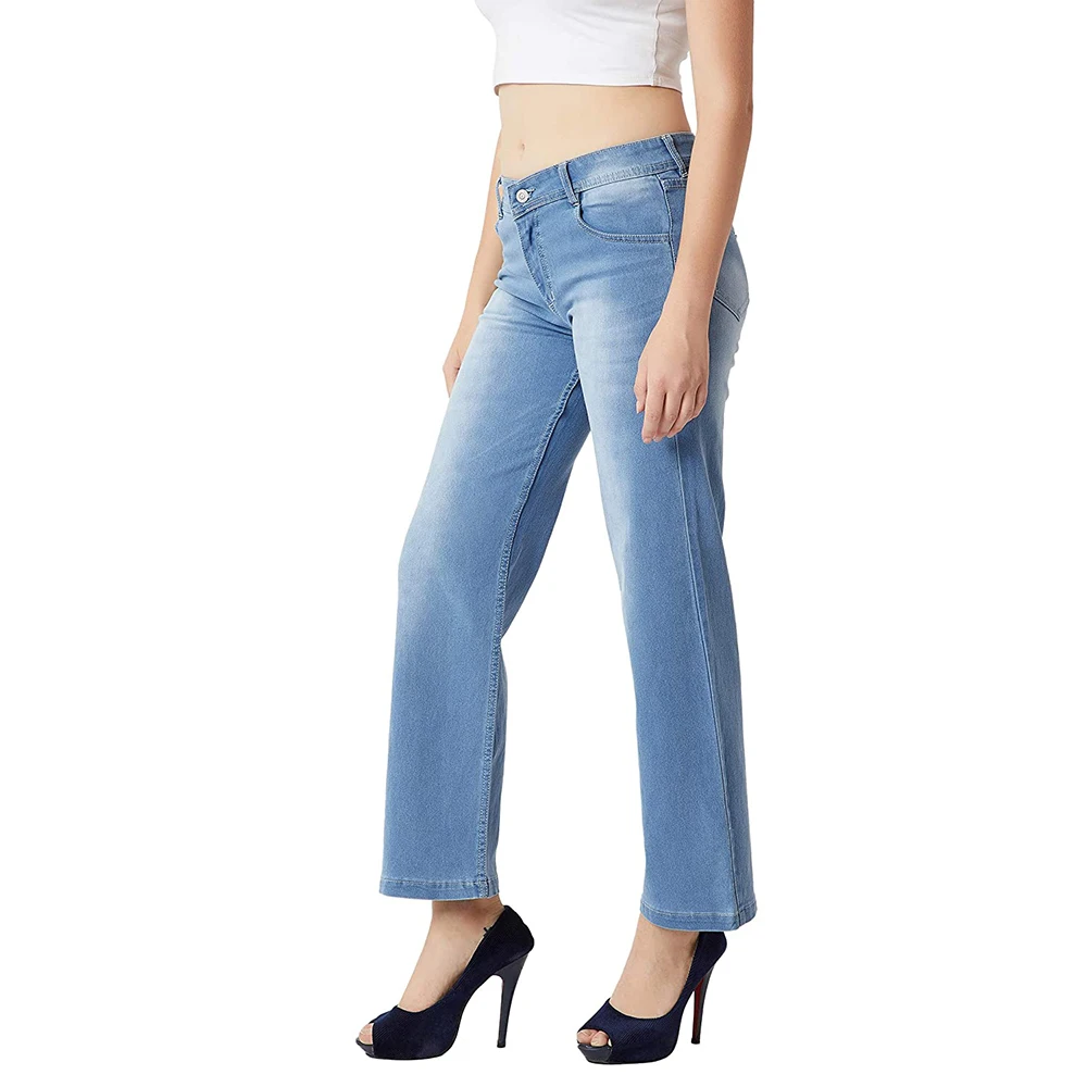 Wholesale Custom Women Denim Jeans Pants High Waist Solid Color Trousers Women Pencil Pants Skinny Jeans Denim Pants Vintage