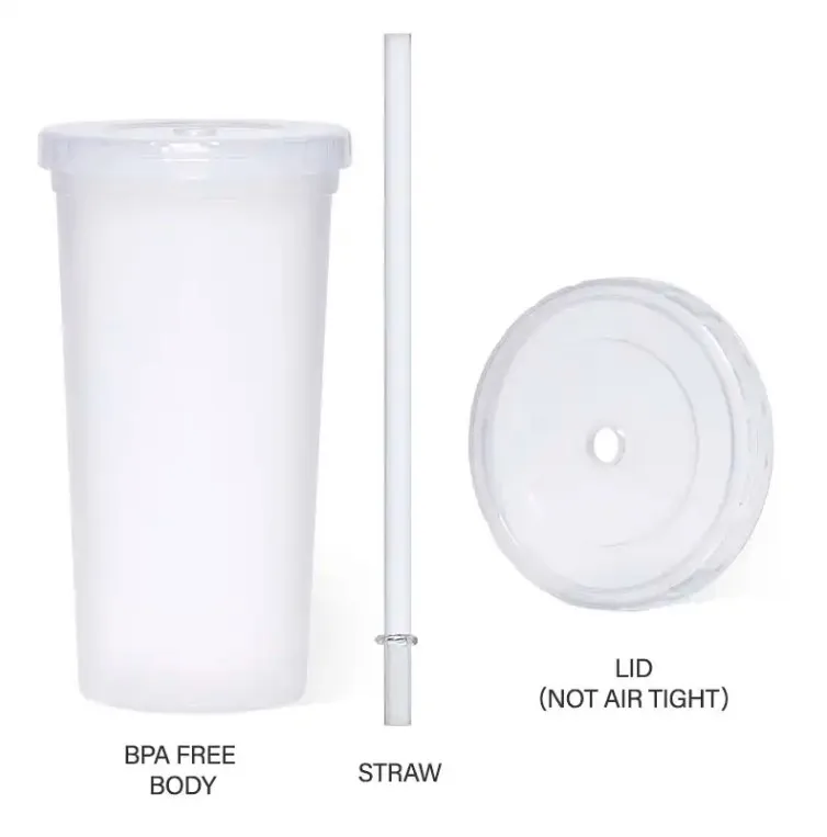 Well-made Reusable Plastic Tumbler with lid and straw 16oz Custom Plastic Tumbler with Straw 16oz Good Condition
