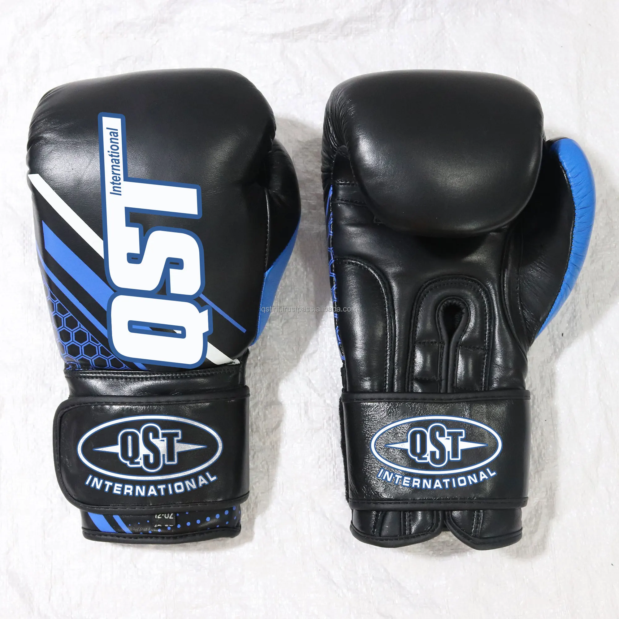 Wholesale High Quality Black 12oz Boxing Gloves Adult Professional Lace Up Winning Leather Custom Logo Boxing Gloves
