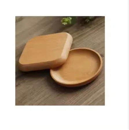 100% wood plate handmade shiny polished rustic solid wooden plate round shape wholesale price wood plate minimalist western