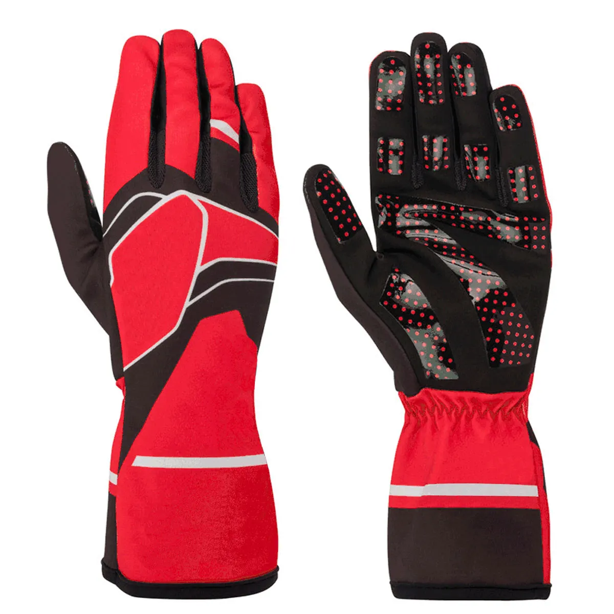 Design Your Own Full Finger Touch Screen Kart Racing Gloves For Unisex / Wholesale Best Selling Kart Racing Gloves