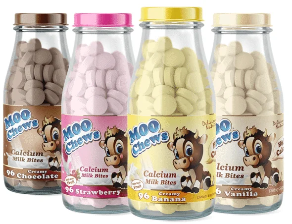 Milk tablets 96 tablets glass bottle Banana High Calcium New Zealand made Healthy Snack Kids and Toddlers