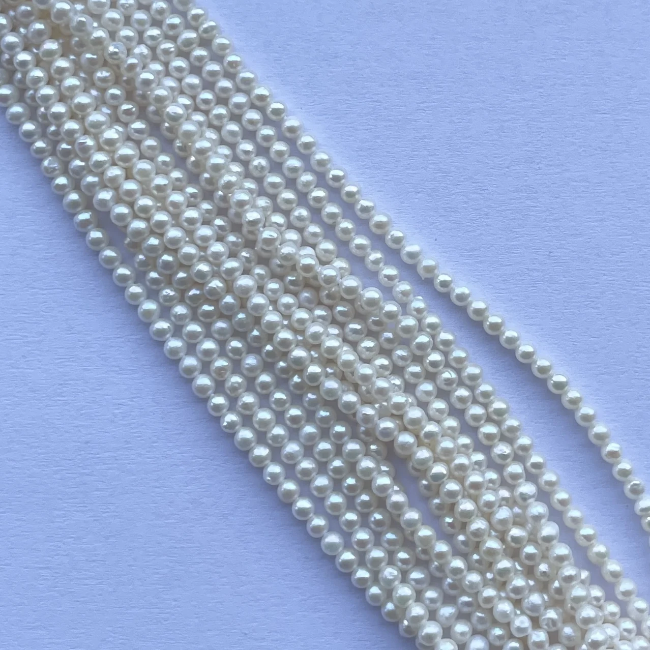 2mm 3mm Natural White Yellow Freshwater Pearl Stone Smooth Round Shape Beads Strands at Best Wholesale Factory Price Online