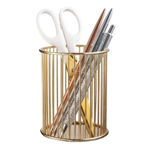 Brass pen holder jars and Makeup Brush Desk Organizer brass pen holder for new design brass pen holder