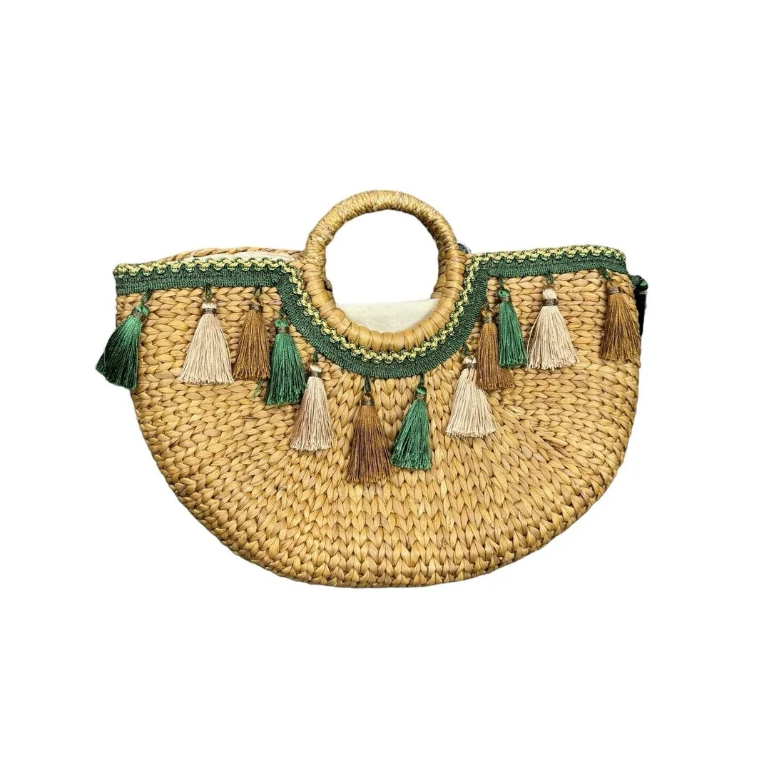 New design Bohemian Hand Knitted Crochet Handbag Purse Designer look Wool Yarn Crochet Tote Bag Pattern for sale