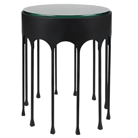 Marble Rounded Top Side Table Indian Handcrafted Living Room Interior Decoration Home Bedroom Sofa Metal Side Table
