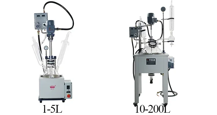 YUHUA Single Layer Glass Reactor with Water Oil Bath and Reflux Flask for Dissolution Physicochemical Reaction Factory price